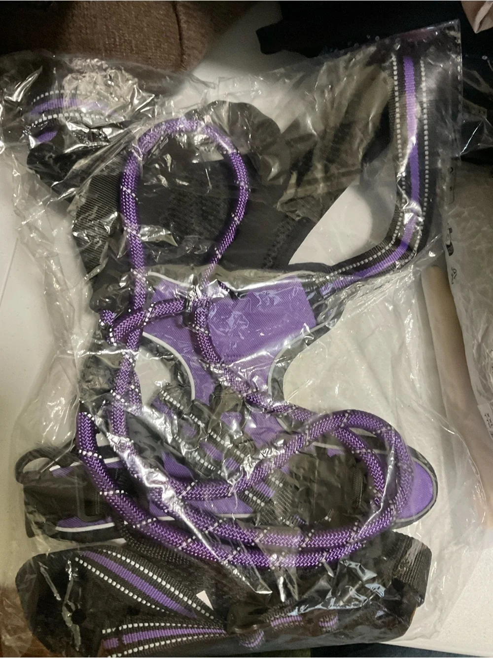 Purple Reflective No-Pull Dog Harness with Padded Handle